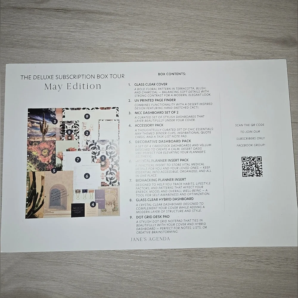 Janes Agenda Classic HP May 2025 Subscription Box NIB